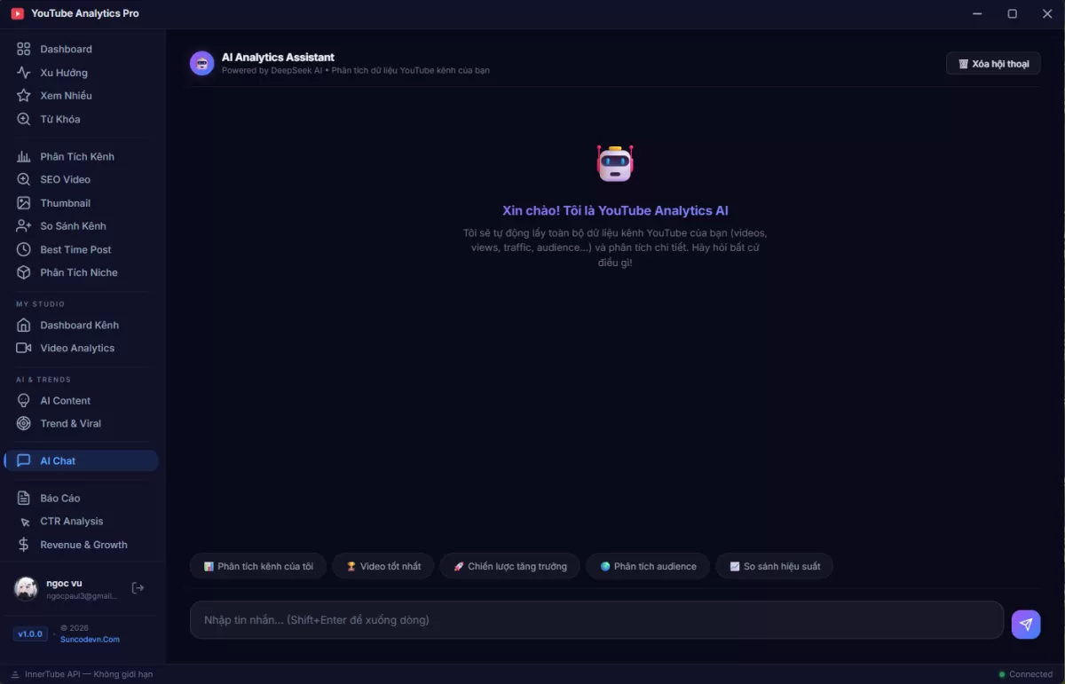Phần Mềm YouTube Analytics Pro