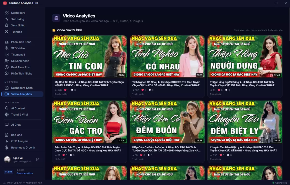 Phần Mềm YouTube Analytics Pro