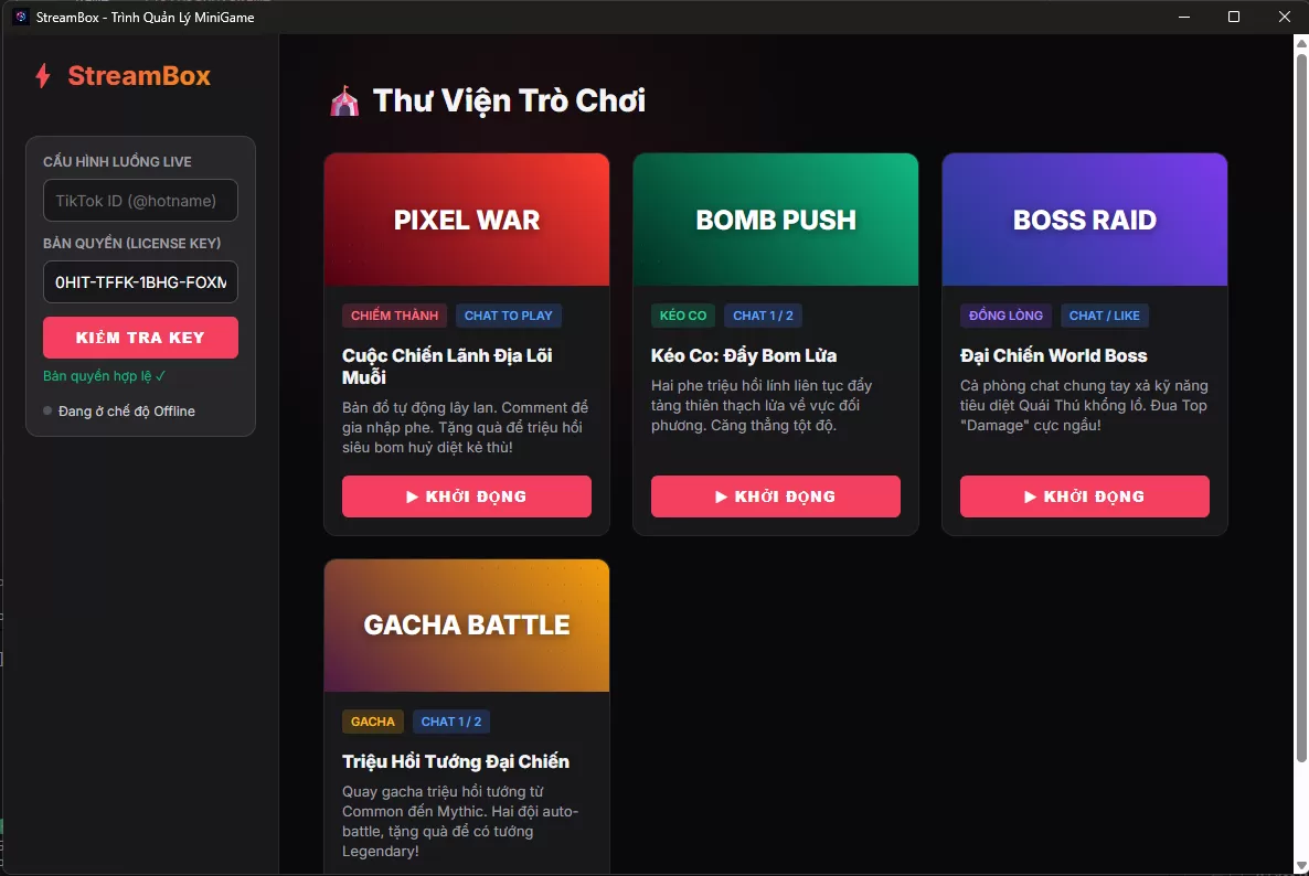 Share Box Game Tương Tác Tiktok Livestream