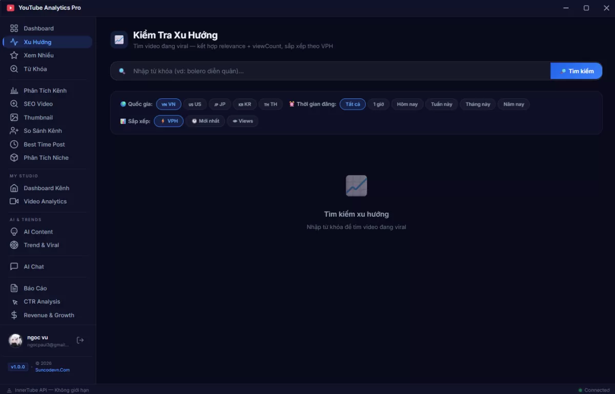 Phần Mềm YouTube Analytics Pro