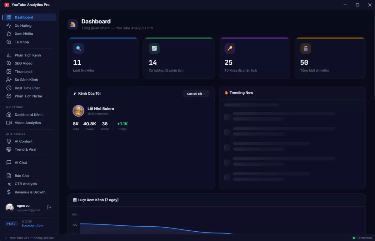 Phần Mềm YouTube Analytics Pro