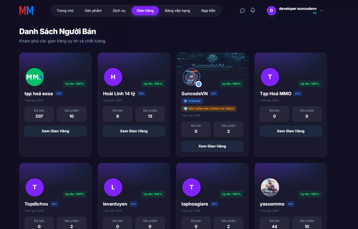Full Source Code Tạp Hoá MMO Nextjs