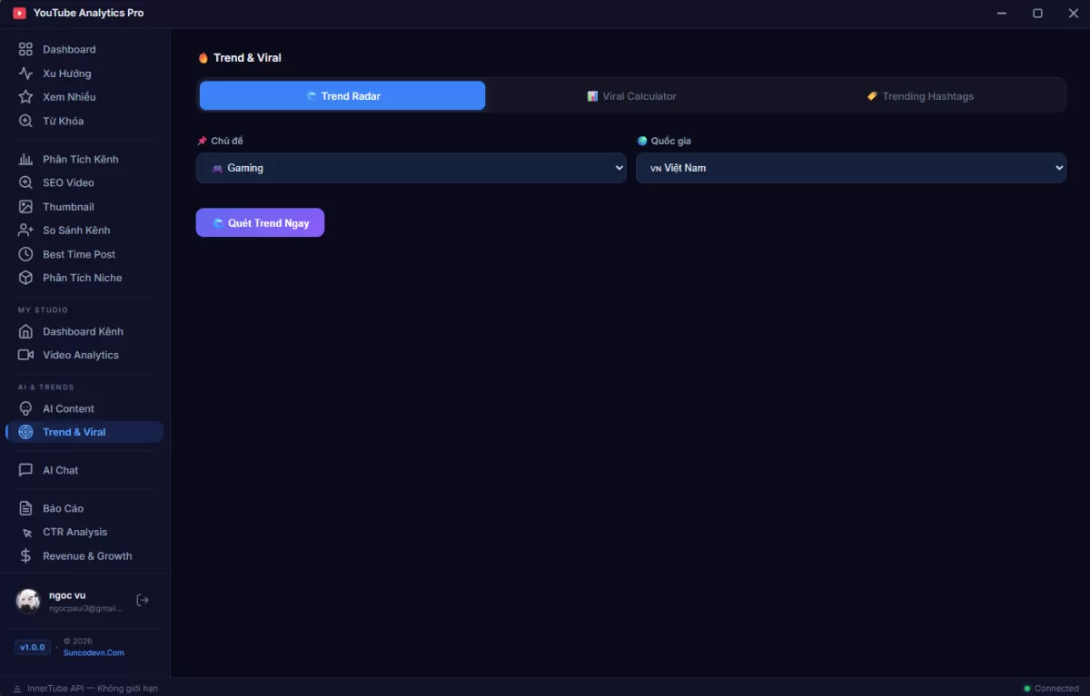 Phần Mềm YouTube Analytics Pro