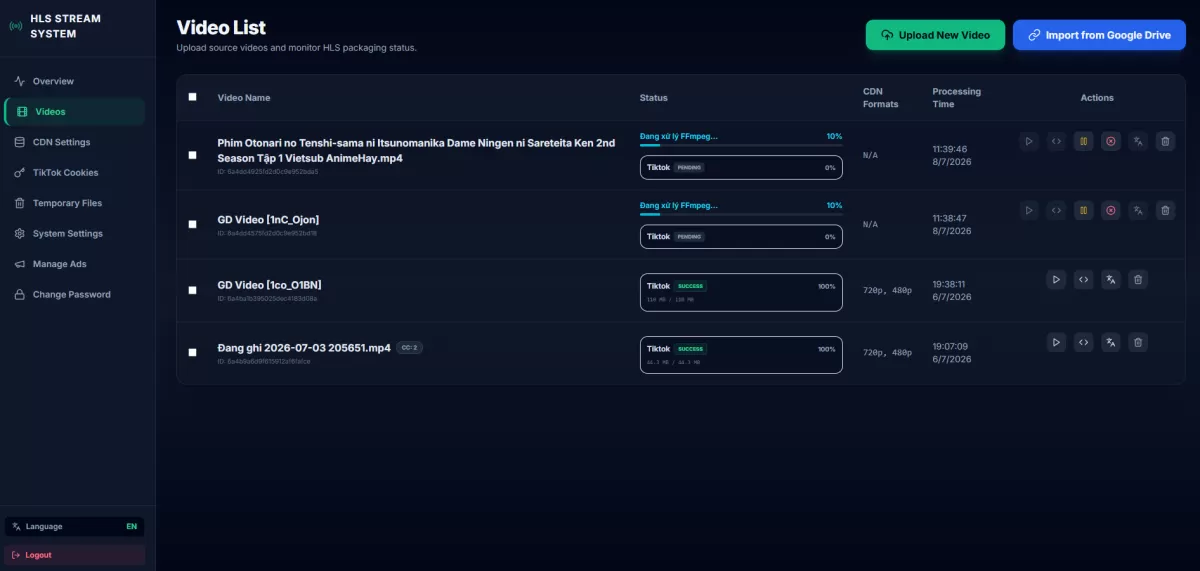 Build Your Own Server HLS TikTok CDN: Secure HLS Streaming & Auto Multi-CDN Sync!