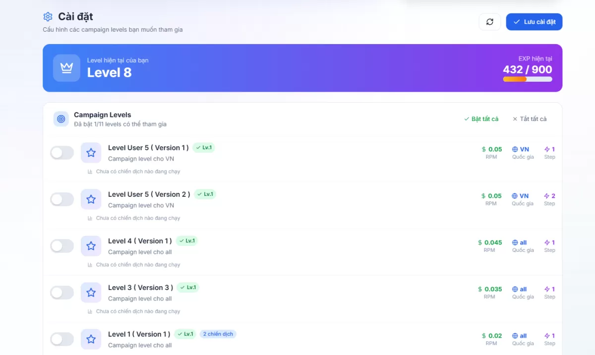 Full Source Code Rút Gọn Link Kiếm Tiền V4