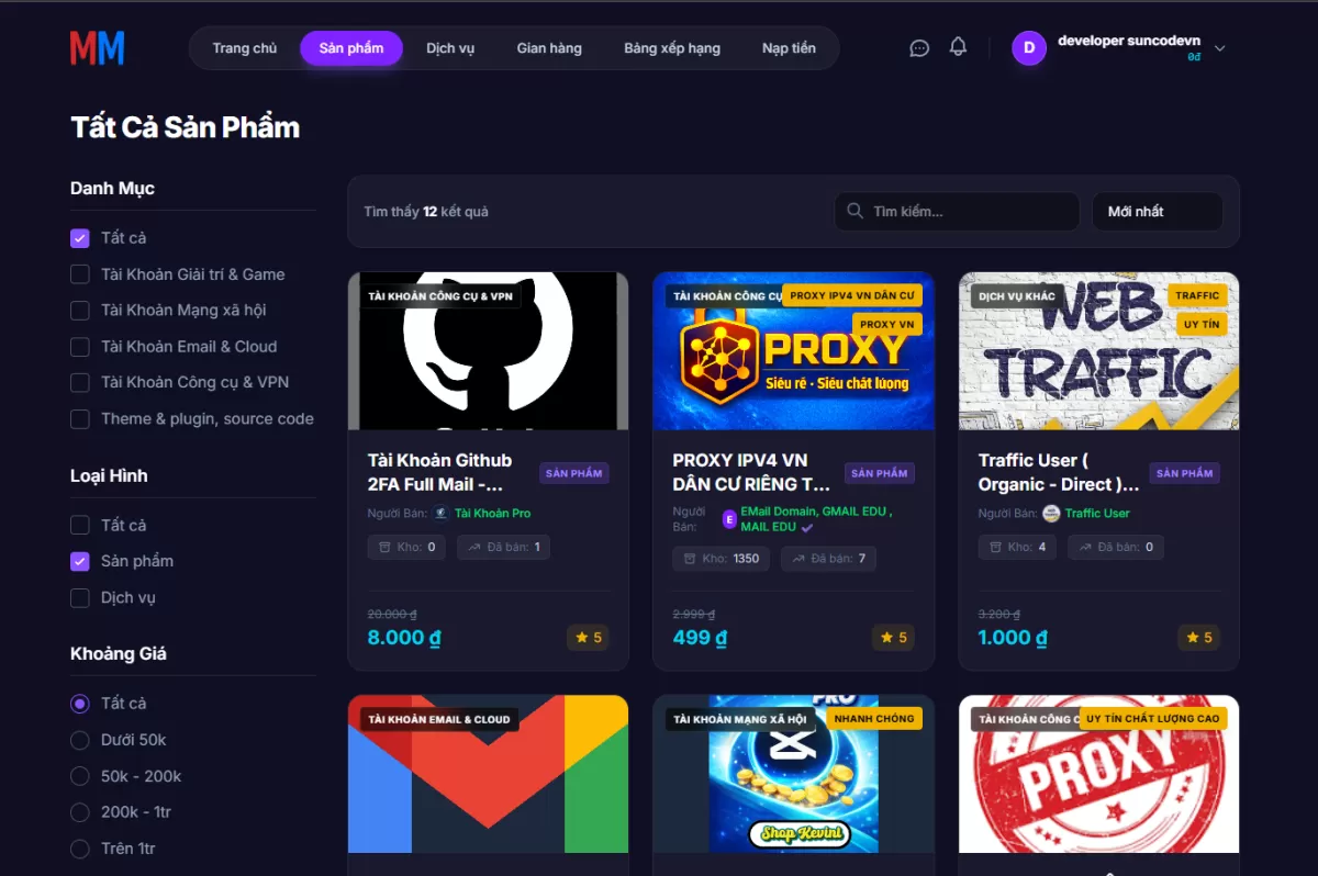 Full Source Code Tạp Hoá MMO Nextjs