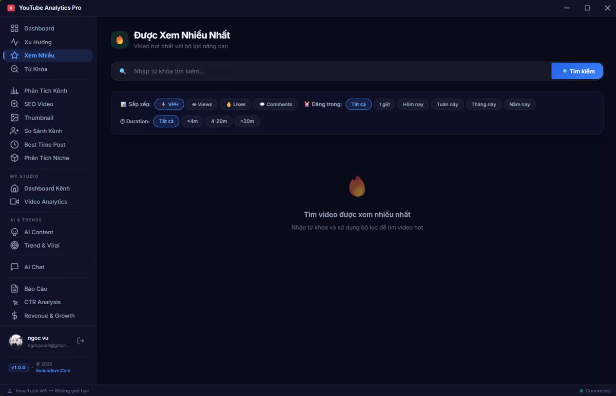 Phần Mềm YouTube Analytics Pro