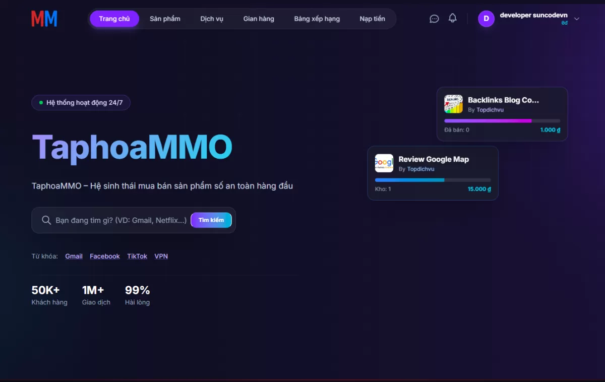 Full Source Code Tạp Hoá MMO Nextjs